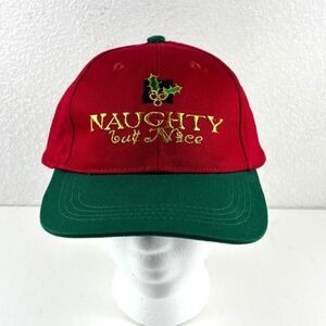 Naughty But Nice Hat‎ Adult OSFM Red Green Christmas Holiday Festive Gag Gift